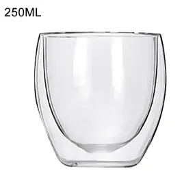 Transperent Heat Resistant Double Layer Glass Cup Gm-250-1