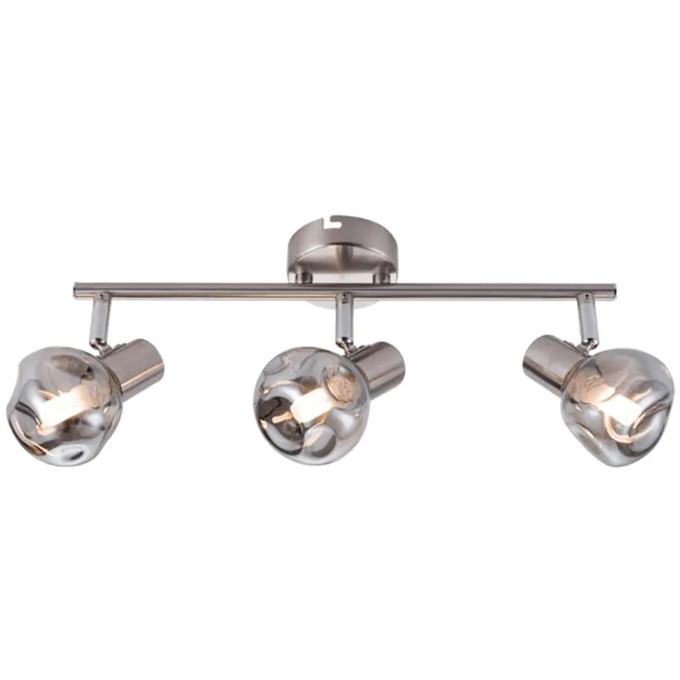 Vetro Spot (1 - 3) Satin Chrome with Smoke Colour Glass