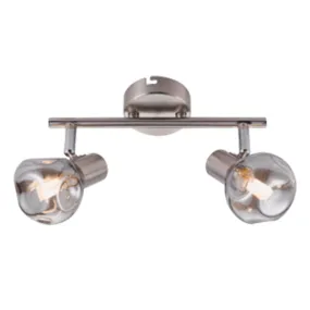 Vetro Spot (1 - 3) Satin Chrome with Smoke Colour Glass